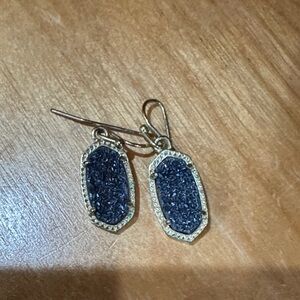 Kendra Scott Gold and Black Textured Earrings